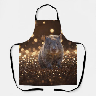Tablier Brown Baby Wombat Sur Brown Bokeh Bliss,
