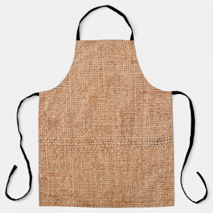 Tablier Brown burlap posé sur une feuille blanche. dossier