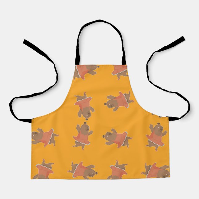 Tablier Brown dancing ballerina bear (Recto)