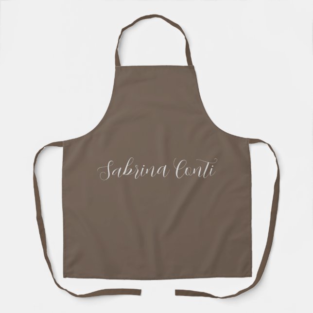 Tablier Brown Professional Calligraphie moderne tendance P (Recto)
