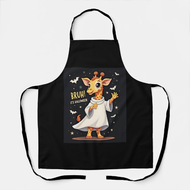 Tablier Bruh Son Halloween drôle Dabbing Ghost Giraffe Lon (Recto)