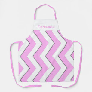 Tablier Bubble Gum rose Chevron Motif