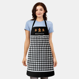 Tablier Buffalo Plaid Gingbread Hommes Avec Nom Noël