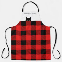 Buffle de chat Sneaky Check Red Plaid Apron