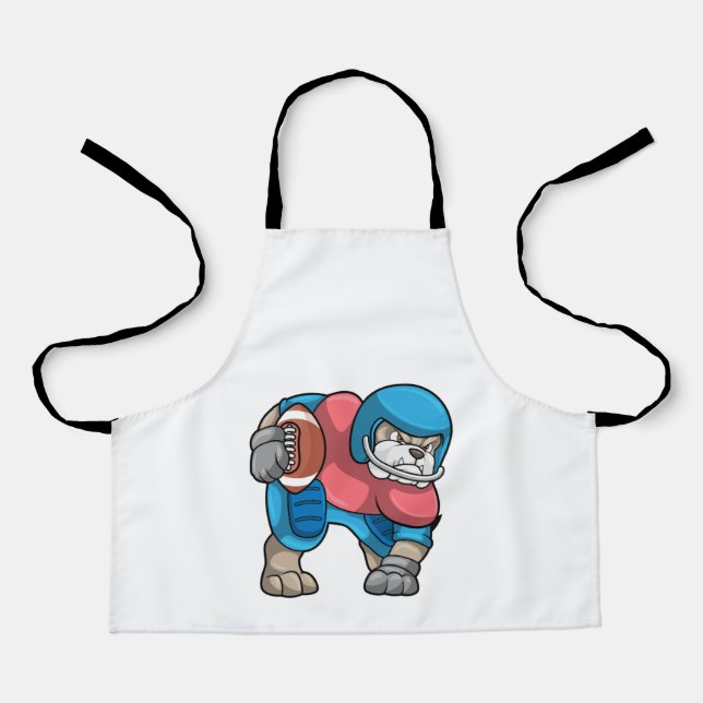 Tablier Bulldog at Sports with Football & Helmet (Recto)