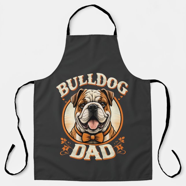 Tablier bulldog papa – joli bulldog vintage pour la fête d (Recto)