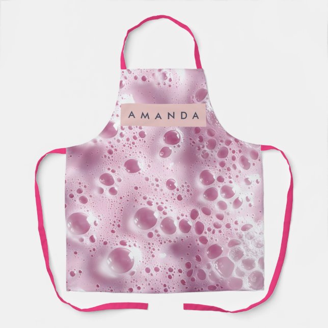 Tablier Bulle Rose Pastel Onirique Personnalisée (Recto)