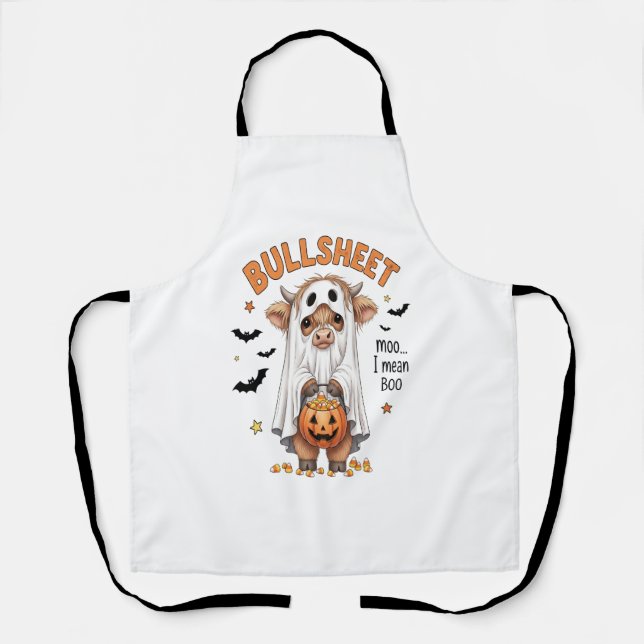 Tablier Bullsheet Highland Cow Funny Ghost (Recto)