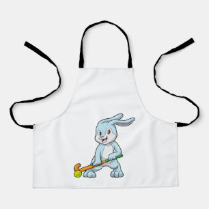 Tablier Bunny au hockey sur gazon avec bâton de hockey