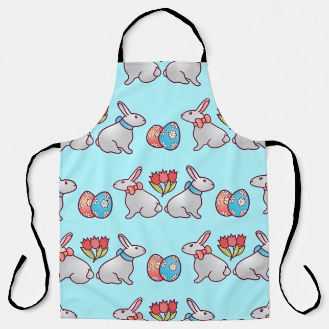 Tablier Bunny seamless pattern with easter eggs and a bouq (Recto)