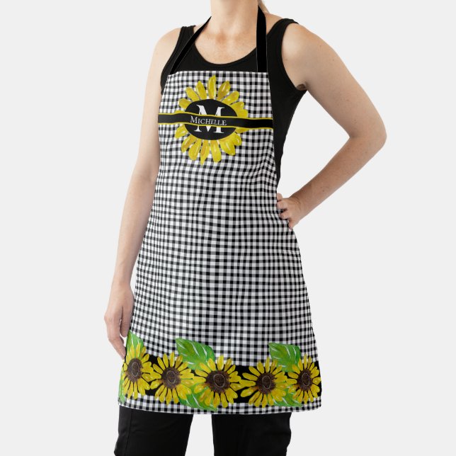 Tablier BW Buffalo Checks Motif Monogramme | Tournesols (Insitu)