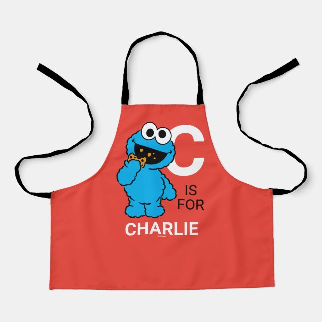 Tablier C est pour Cookie Monster | Ajouter Votre Nom (Recto)