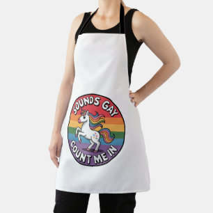 Tablier Ça a l'air gay, comptez-moi LGBT drapeau licorne a