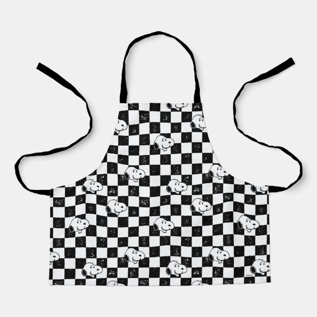 Tablier cacahuètes | Drapeau À damiers Snoopy (Recto)