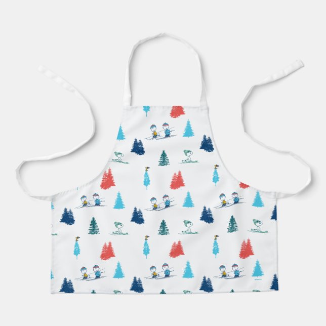 Tablier cacahuètes | Ski d'hiver Motif des pistes (Recto)