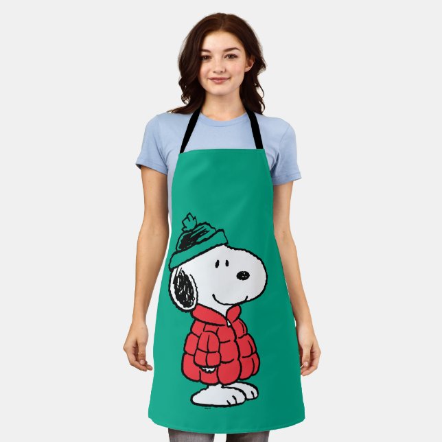 Tablier cacahuètes | Snoopy Chat d'hiver et Casquette (Porté)