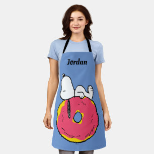 Tablier cacahuètes   Snoopy Donut rose
