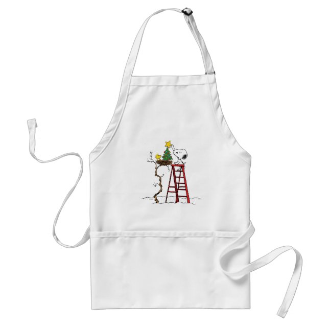 Tablier cacahuètes | Snoopy & Woodstock Arbre de Noël (Devant)