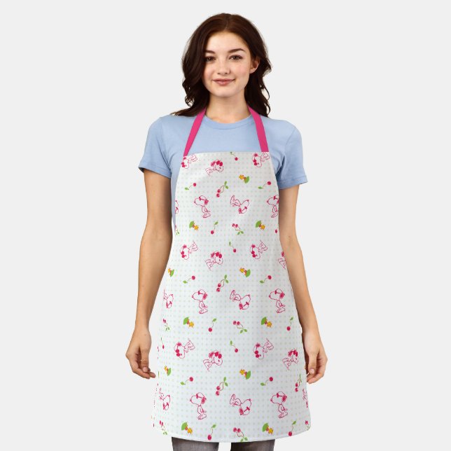 Tablier cacahuètes | Snoopy & Woodstock Cherry Motif (Porté)