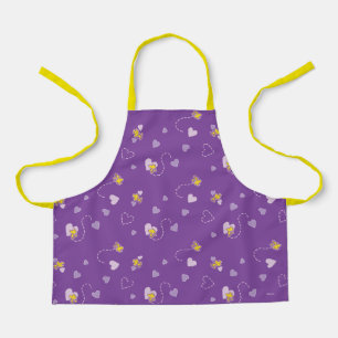 Tablier cacahuètes   Woodstock Motif de coeur pourpre