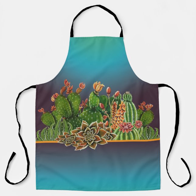 Tablier Cactus & Succulents motif Apron (Recto)