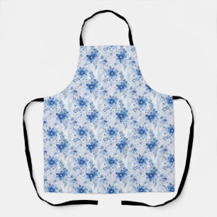 Tablier Cadeau d'anniversaire Fleurs bleues et blanches