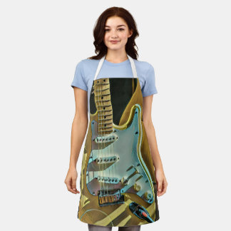 Tablier cadeau d'anniversaire guitariste vintage