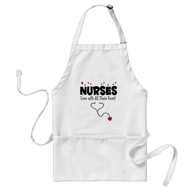 Tablier Cadeau de coeur infirmière (Devant)