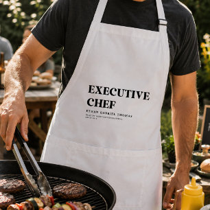Tablier Cadeau de cuisine minimaliste personnalisé pour ch