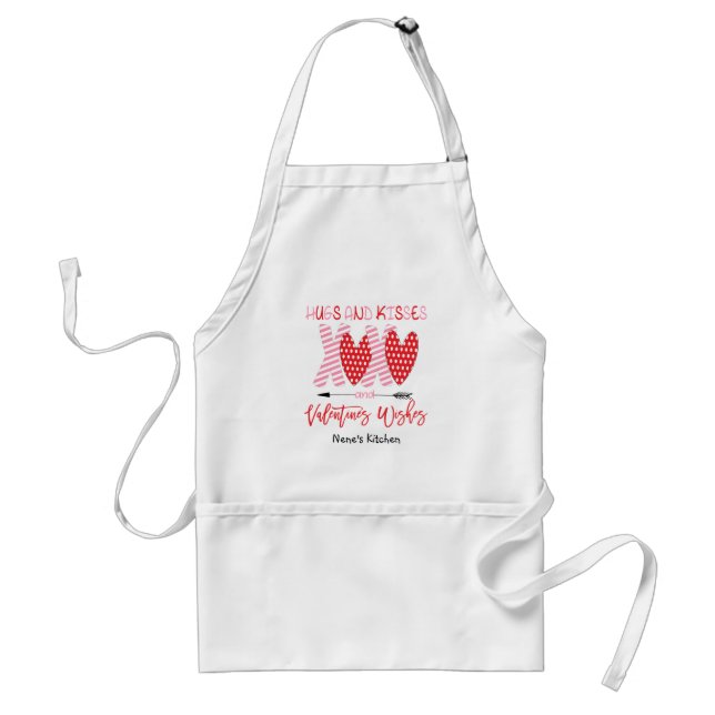 Tablier Cadeau de la Saint Valentin | Hugs et baisers XOXO (Devant)