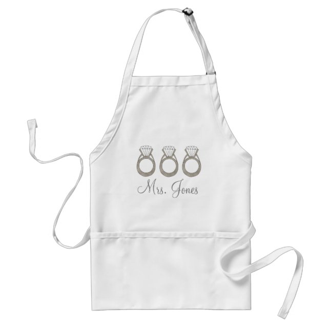 Tablier Cadeau de mariée personnalisée Mariage Diamond Bli (Devant)