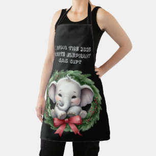 Tablier cadeau de Noël Blanc Eléphant Gag
