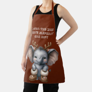 Tablier cadeau de Noël Blanc Eléphant Gag