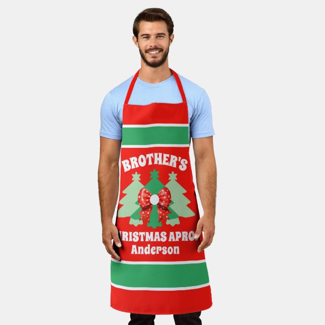 Tablier Cadeau de Noël de frère personnalisé (Porté)