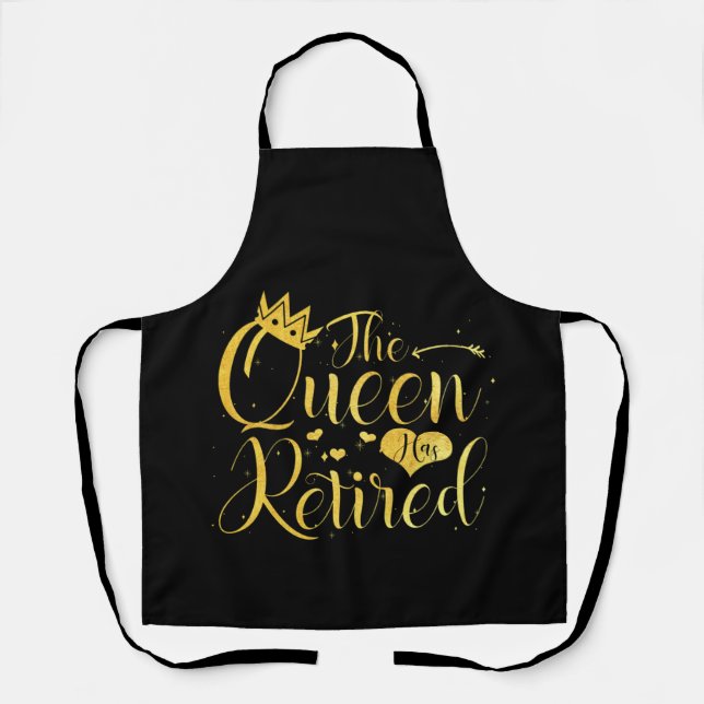 Tablier Cadeau de retraite pour femmes Reine (Recto)