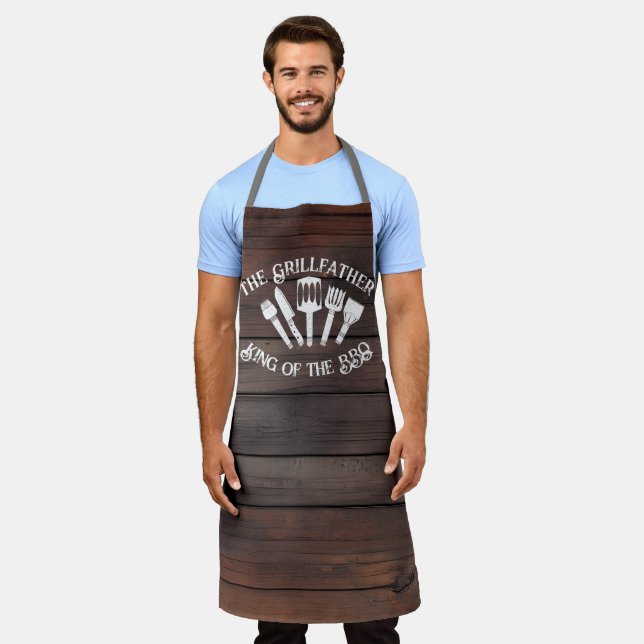 Tablier Cadeau grillant rustique pour les hommes - The Gri (Porté)
