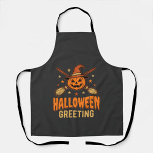 Tablier Cadeau Halloween Sorcière Citrouille Design Vintag