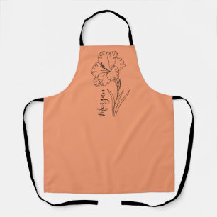 Tablier Cadeau personnalisé d'août Gladiolus Fleur de nais
