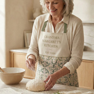 Tablier Cadeau personnalisé de cuisine grand-mère Botaniqu