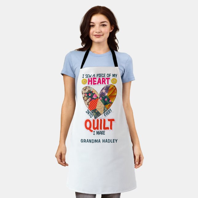 Tablier Cadeau pour grand-mère couture (Porté)