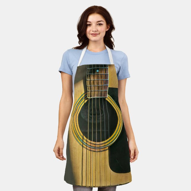 Tablier Cadeau pour musicien guitariste (Porté)