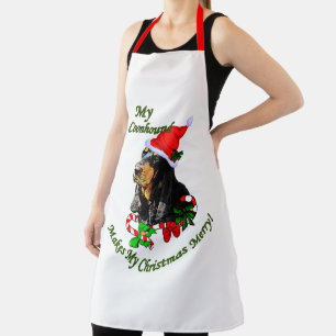 Tablier Cadeaux de Noël Noir et Tan