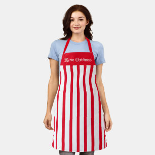 Tablier Café Apron Grève rouge et blanche Joyeux Noël