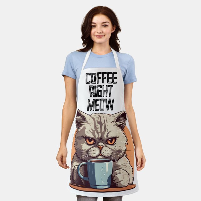 TABLIER CAFÉ CHAT FUNNY CUISINE APRON (Porté)