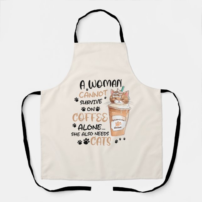 Tablier Café & Chats - Cute Kawaii Art (Recto)