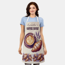 Cafe Custom Merch Croissant Vintage Avec Lavande