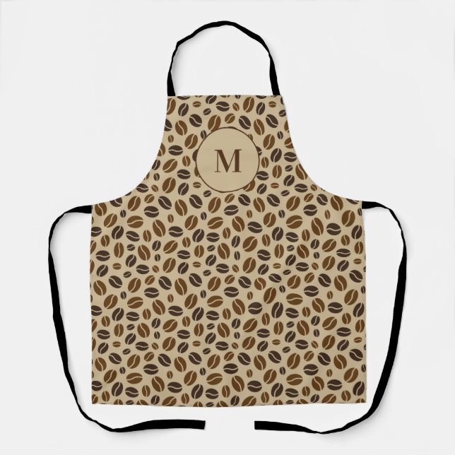 Tablier Café Lover Café Beans Beige Brown motif (Recto)