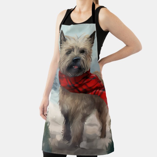 Tablier Cairn Terrier Dog dans Noël de neige (Insitu)