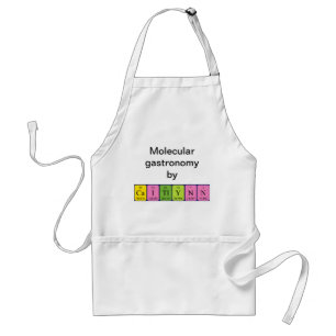 Tablier Caitlynn nom de table périodique apron