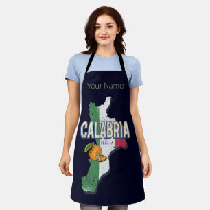 Tablier Calabre Italie Région Rétro Carte Souvenir Vintage